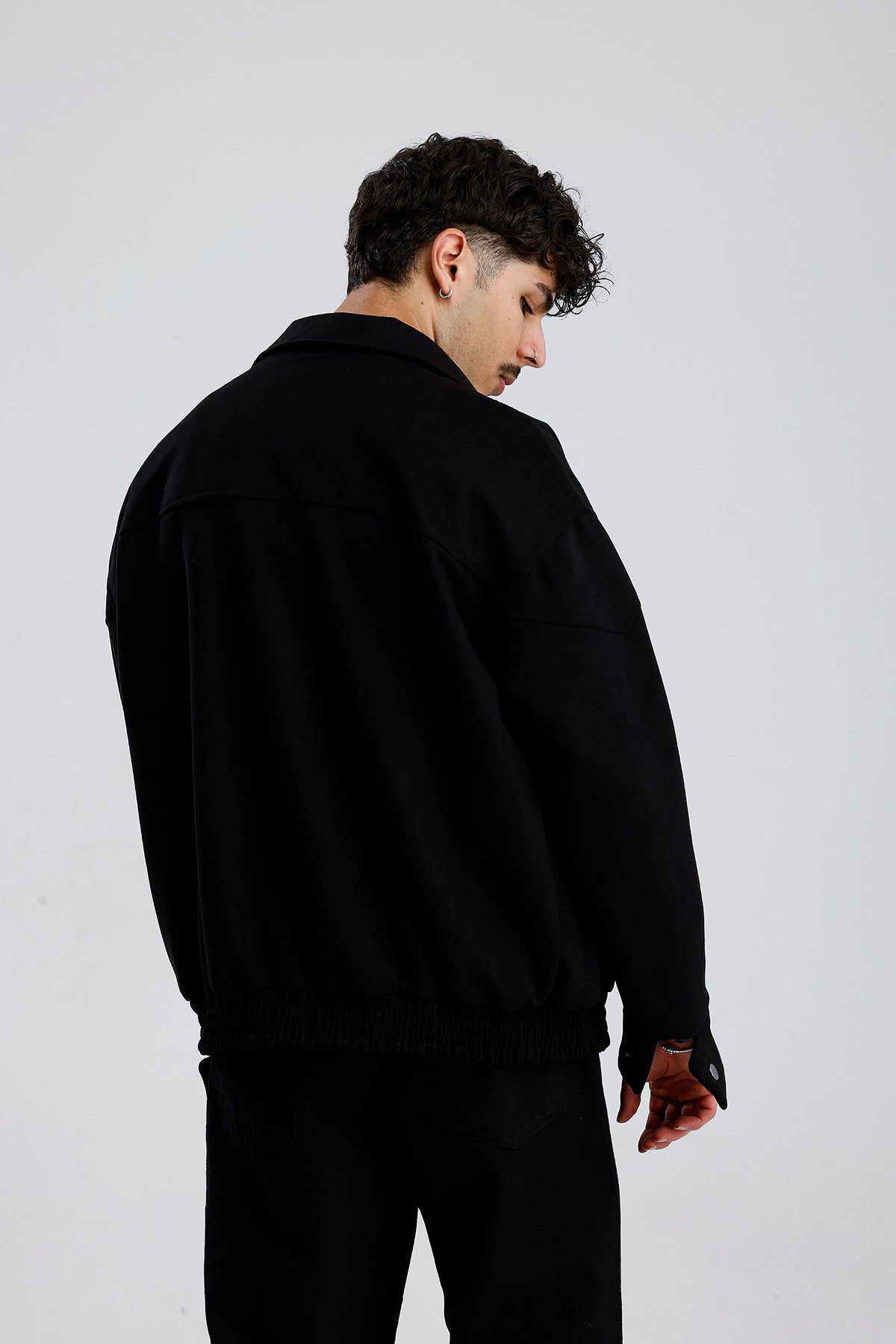 Süet Oversize Bomber Ceket
