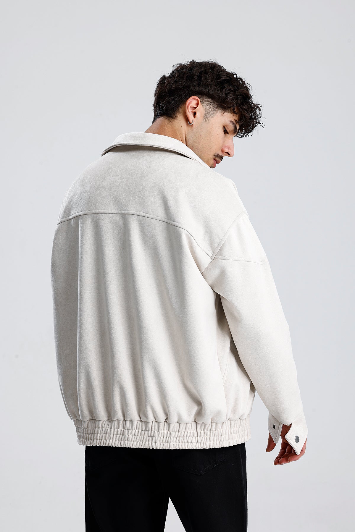 Süet Oversize Bomber Ceket