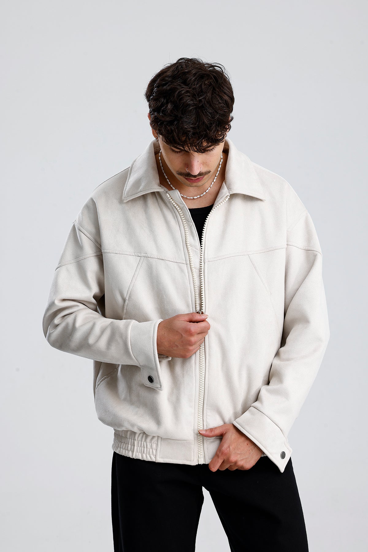 Süet Oversize Bomber Ceket