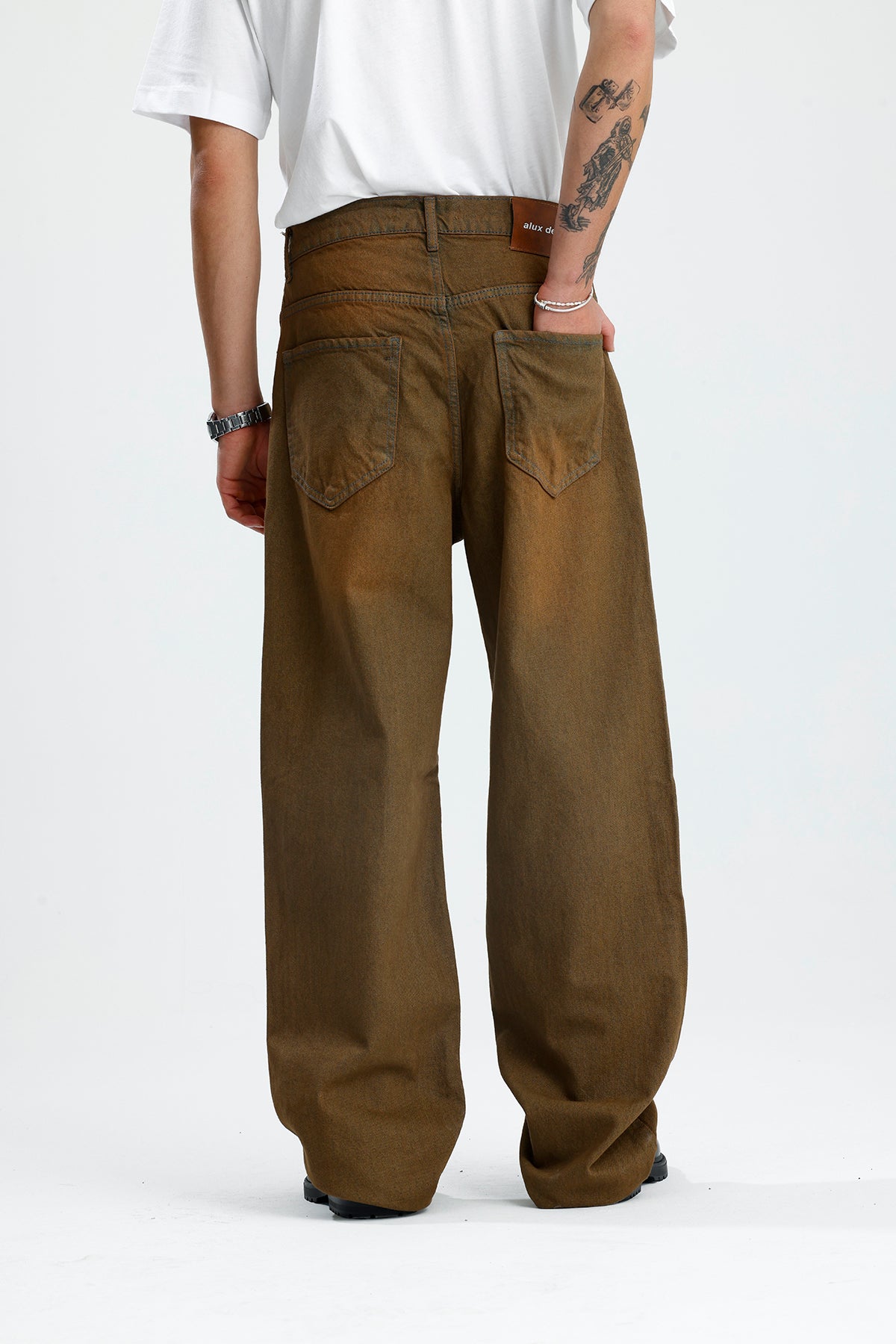 Basic Kahverengi Baggy Kot Pantolon