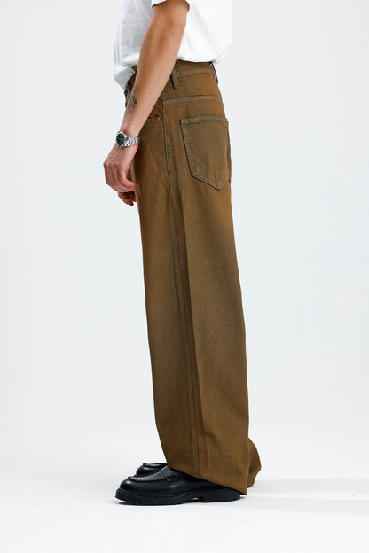 Basic Kahverengi Baggy Kot Pantolon