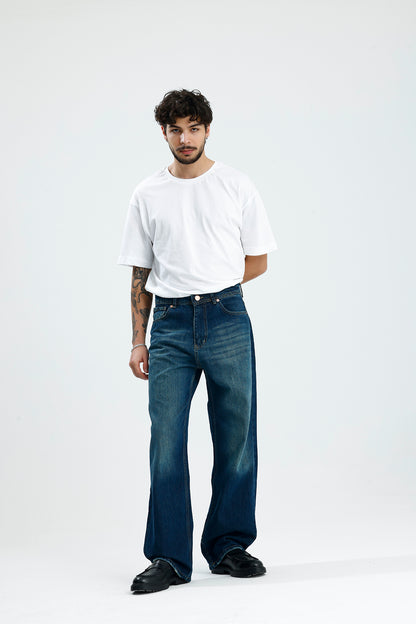 ATE Ocean Blue Washed Baggy Kot Pantolon