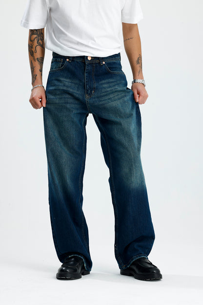 ATE Ocean Blue Washed Baggy Kot Pantolon