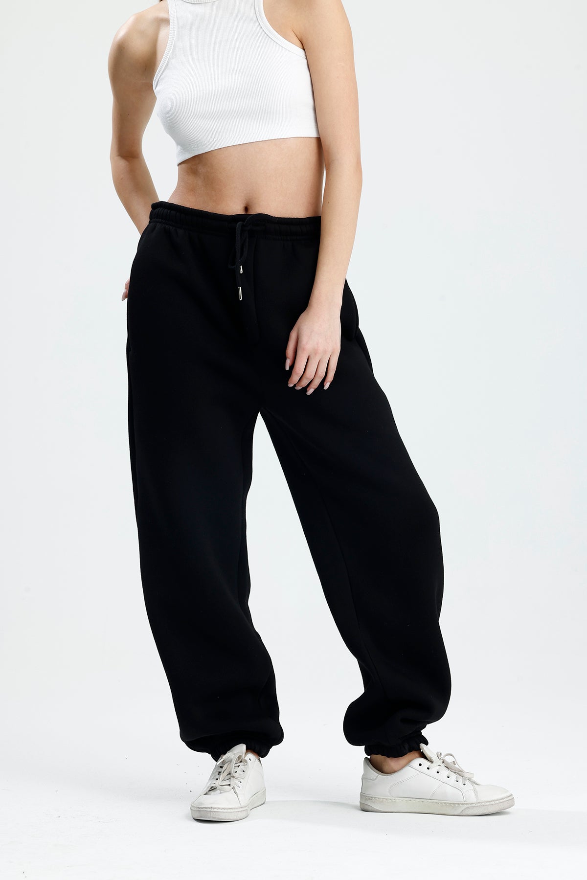 Kışlık Paça Lastikli Oversize Eşofman Altı