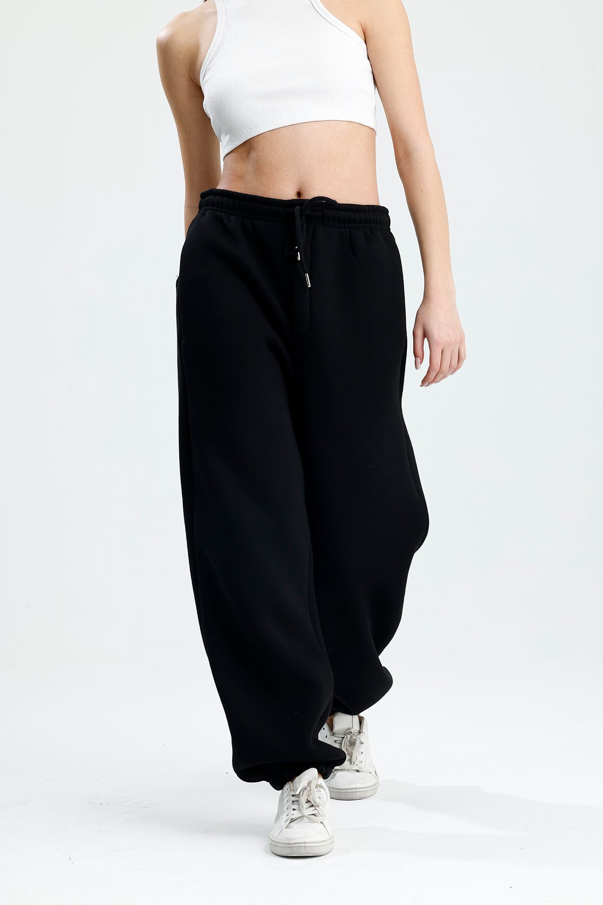 Kışlık Paça Lastikli Oversize Eşofman Altı