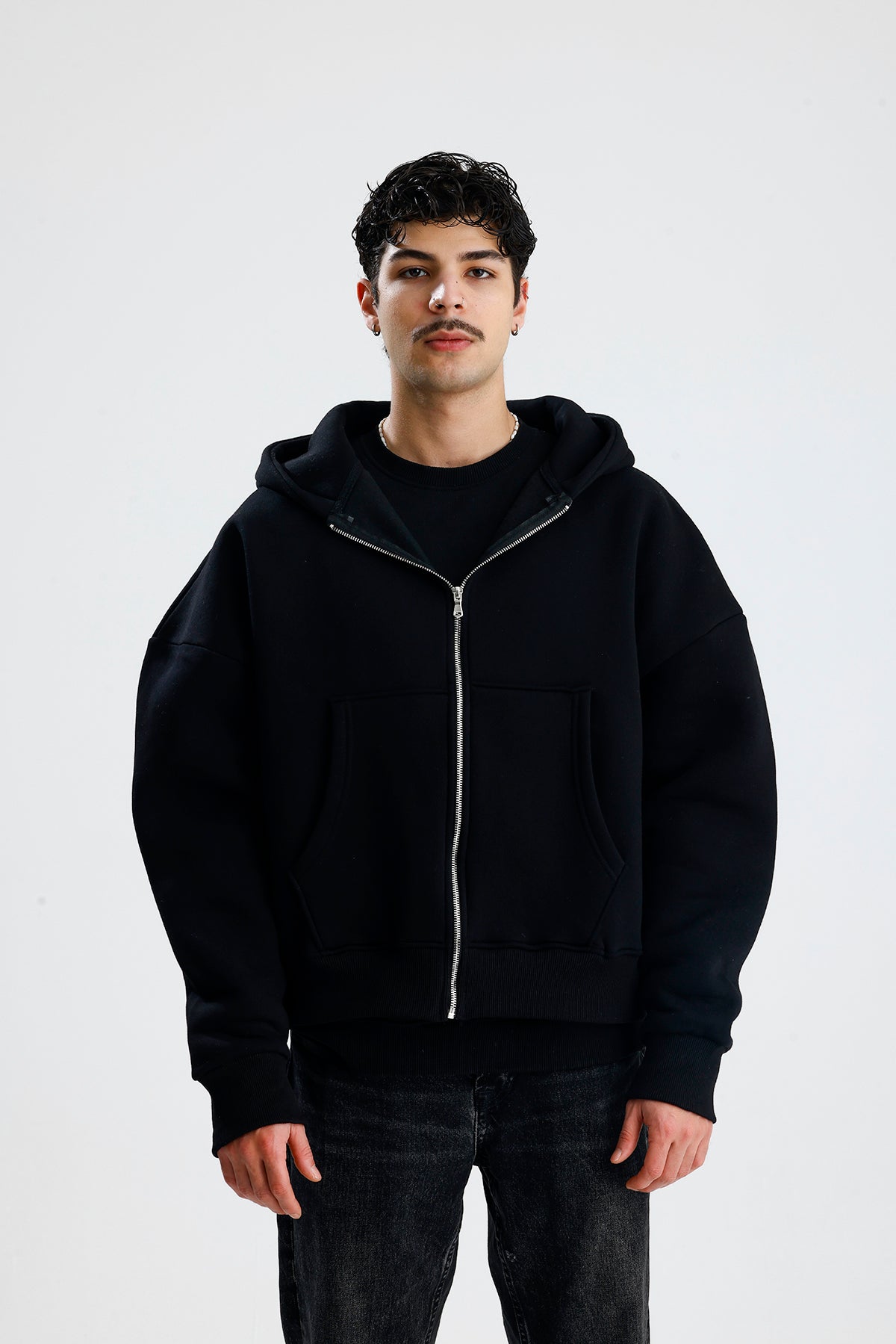 Basic Oversize Zip Hoodie