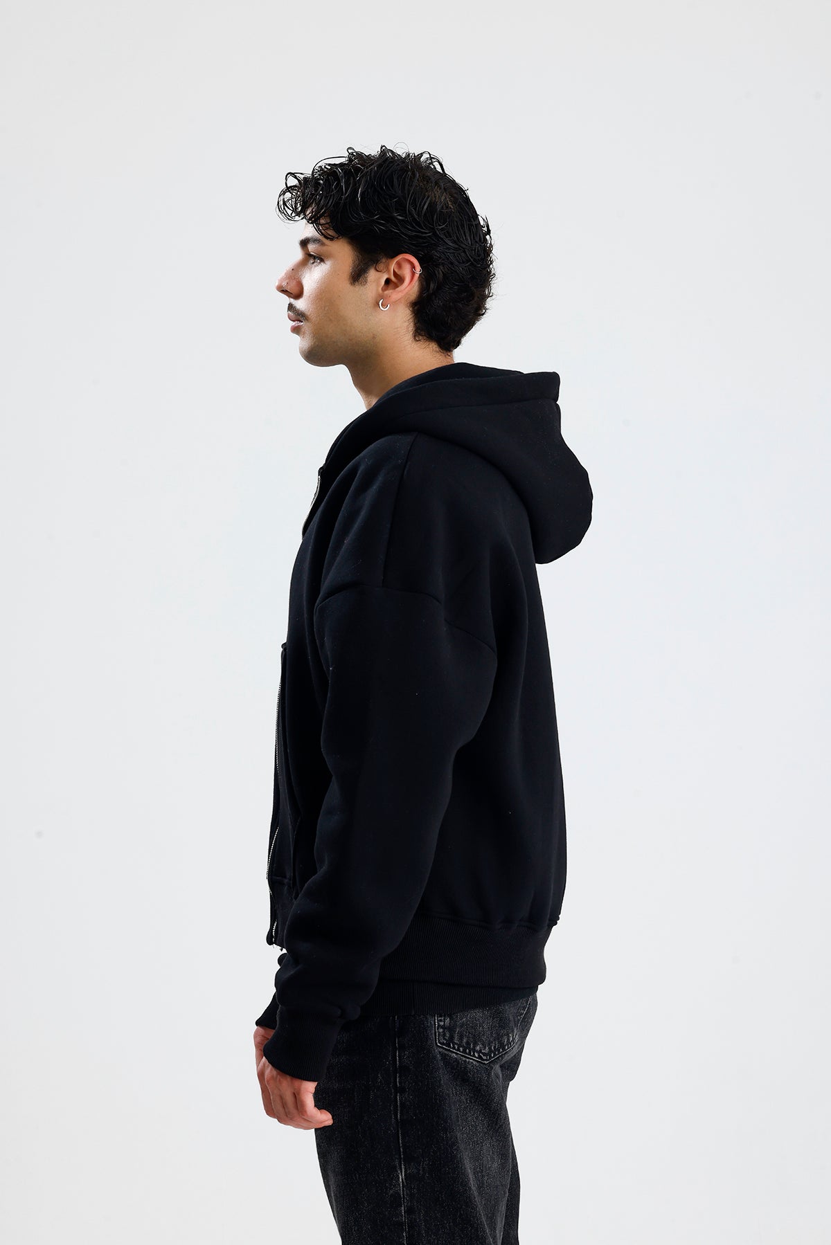 Basic Oversize Zip Hoodie