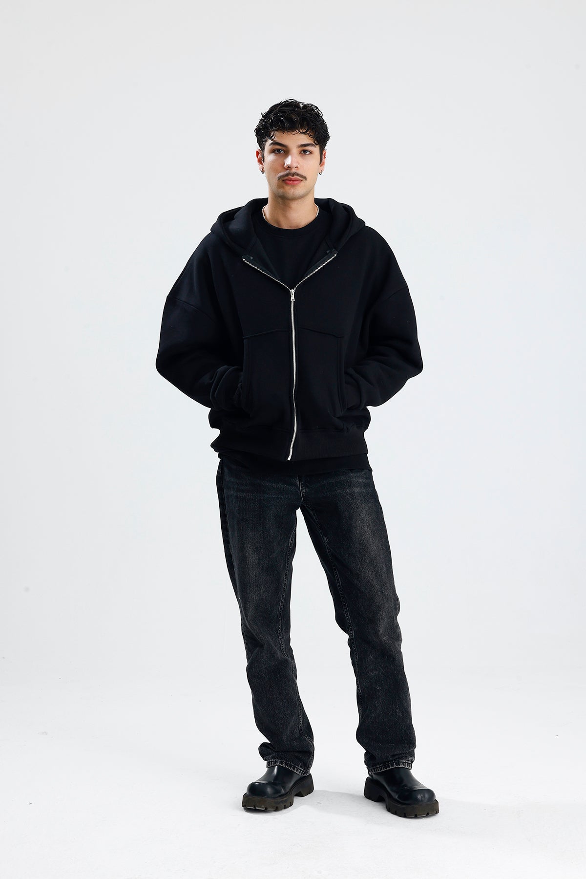 Basic Oversize Zip Hoodie
