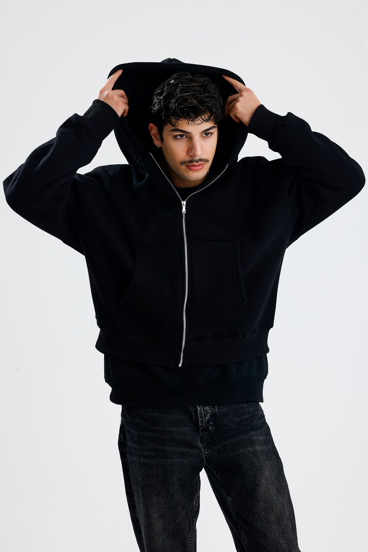 Basic Oversize Zip Hoodie