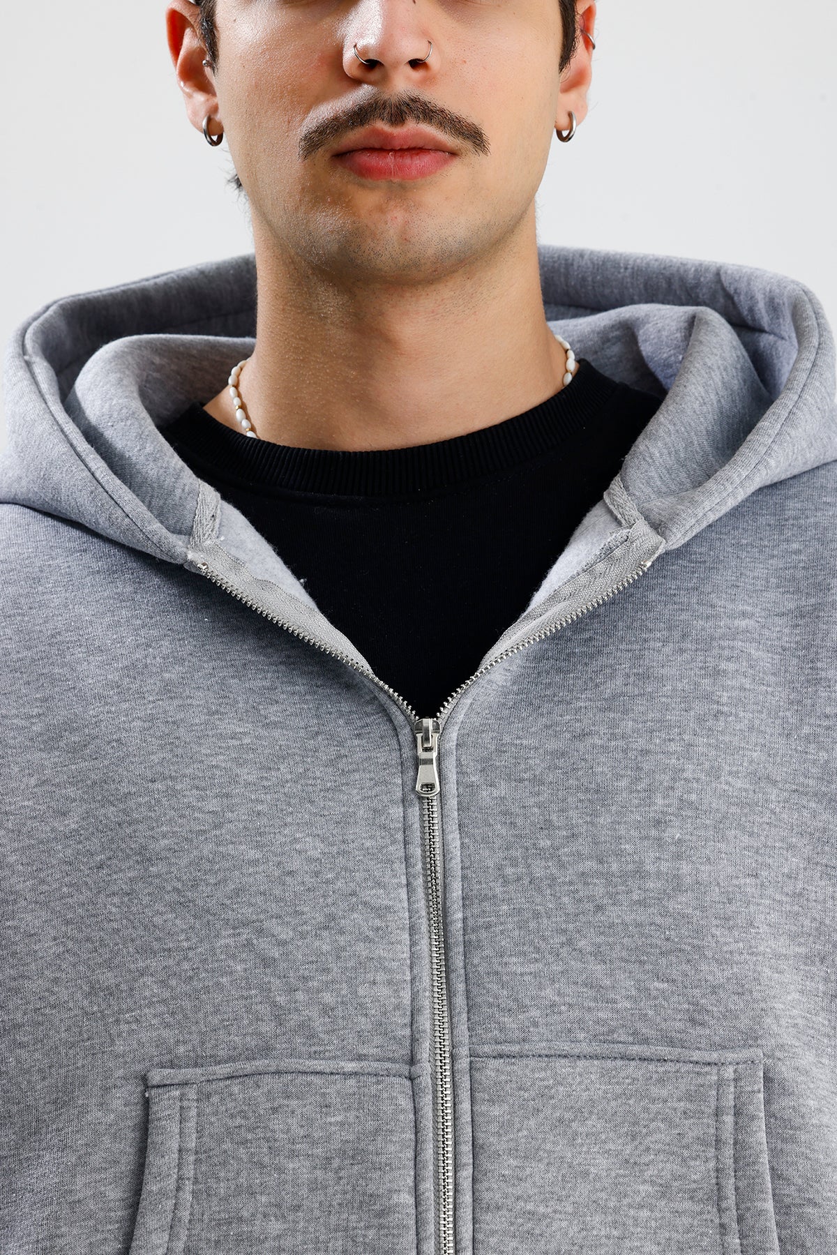 Basic Oversize Zip Hoodie