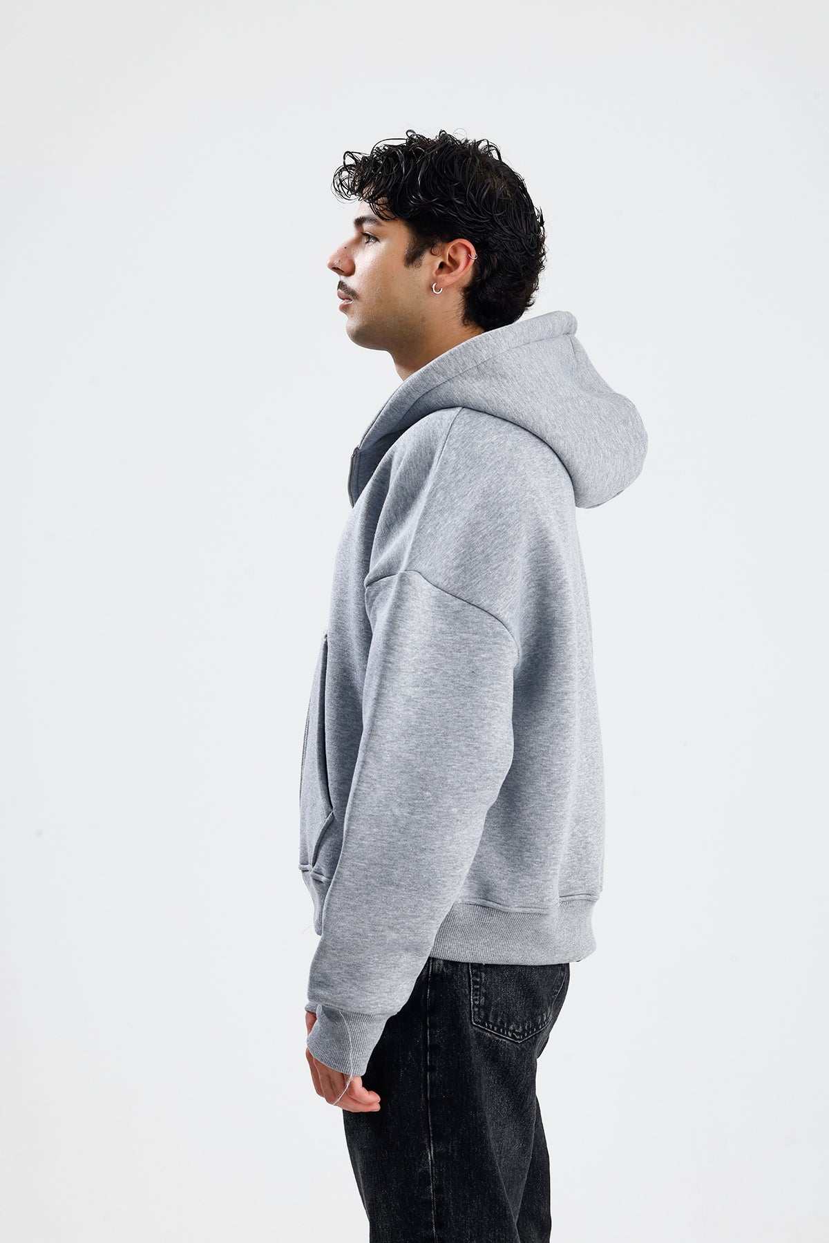 Basic Oversize Zip Hoodie