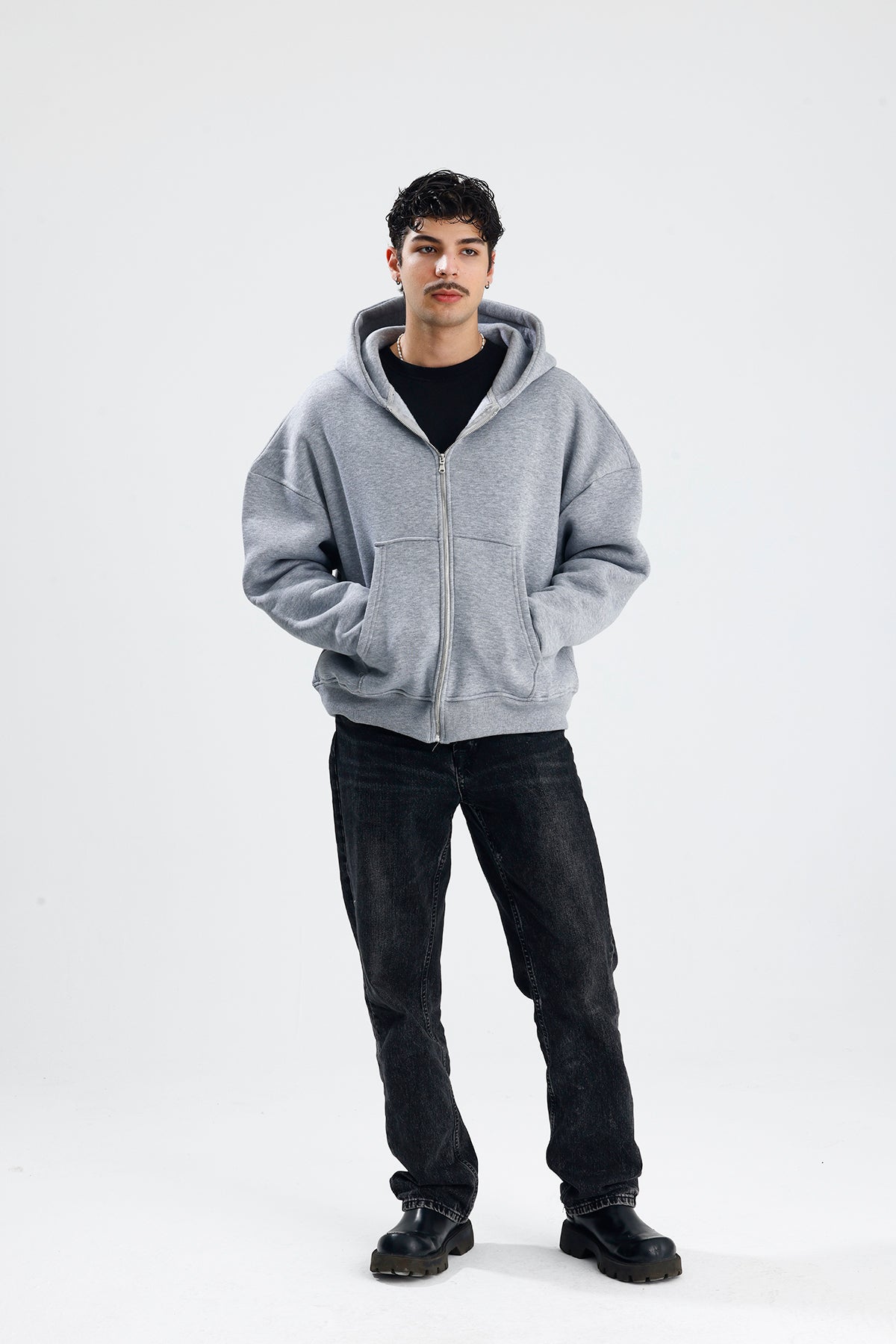 Basic Oversize Zip Hoodie