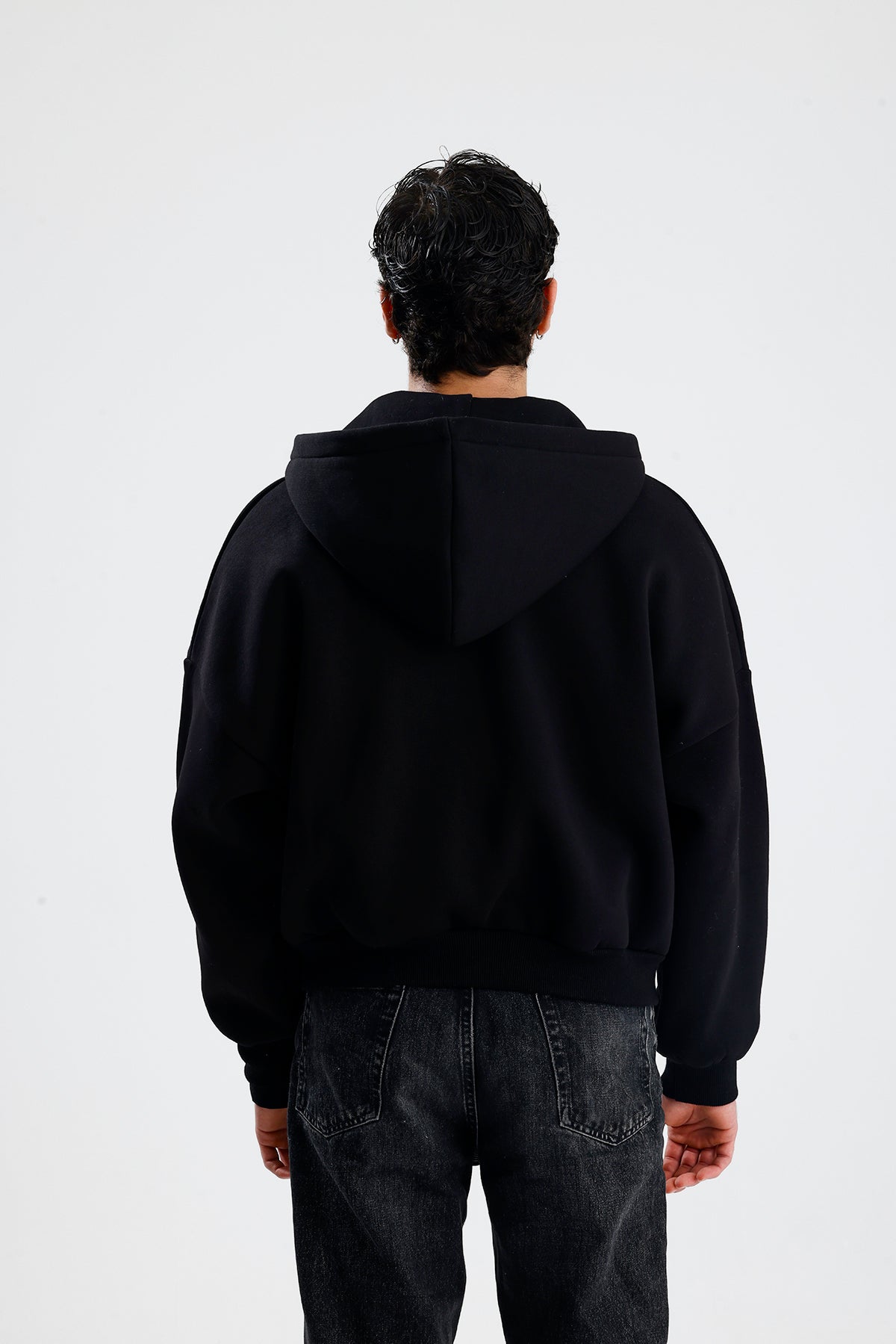 ATE STUDIOS Nakışlı Premium Boxy Fit Oversize Zip Hoodie