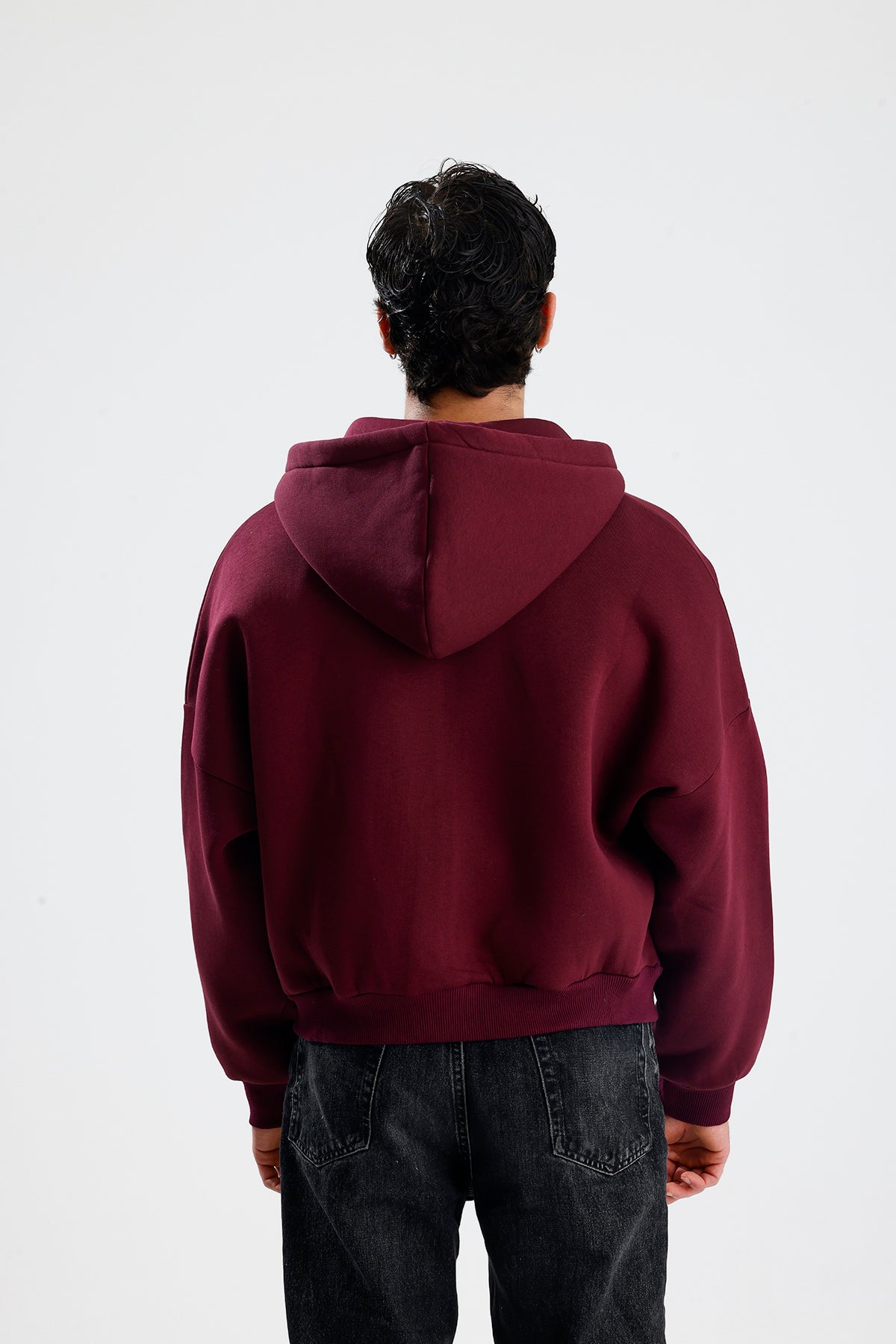 ATE STUDIOS Nakışlı Premium Boxy Fit Oversize Zip Hoodie