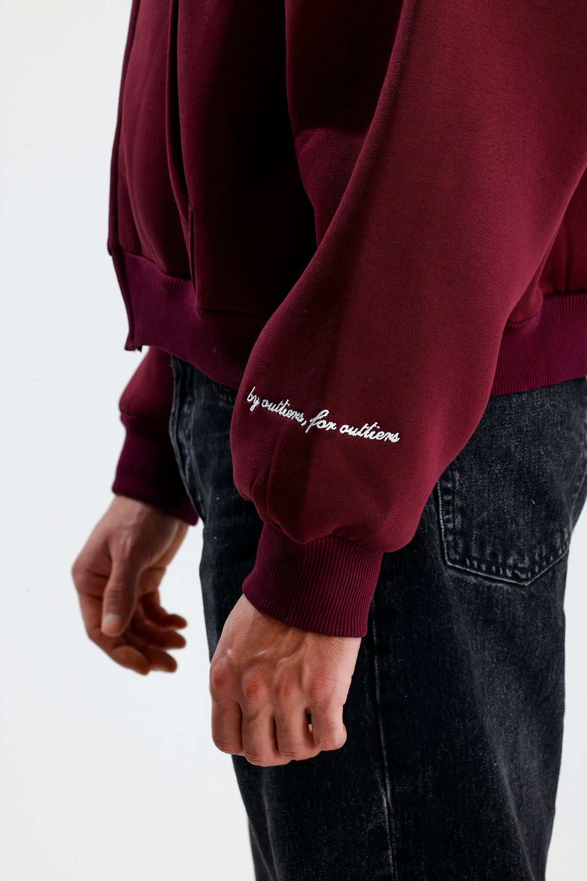 ATE STUDIOS Nakışlı Premium Boxy Fit Oversize Zip Hoodie