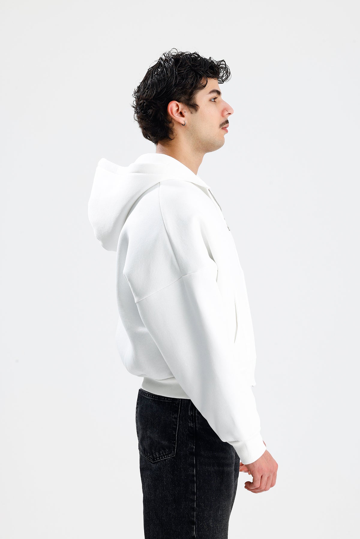 ATE STUDIOS Nakışlı Premium Boxy Fit Oversize Zip Hoodie