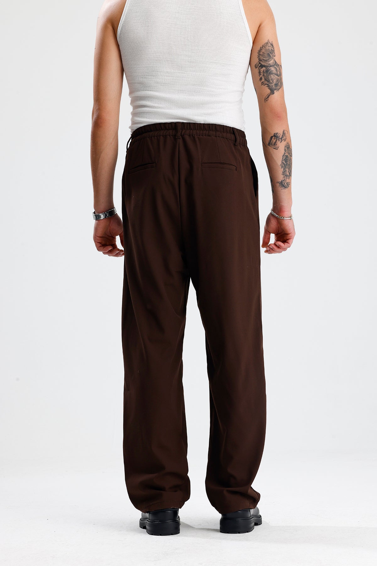 Baggy Fit Pileli Kumaş Pantolon