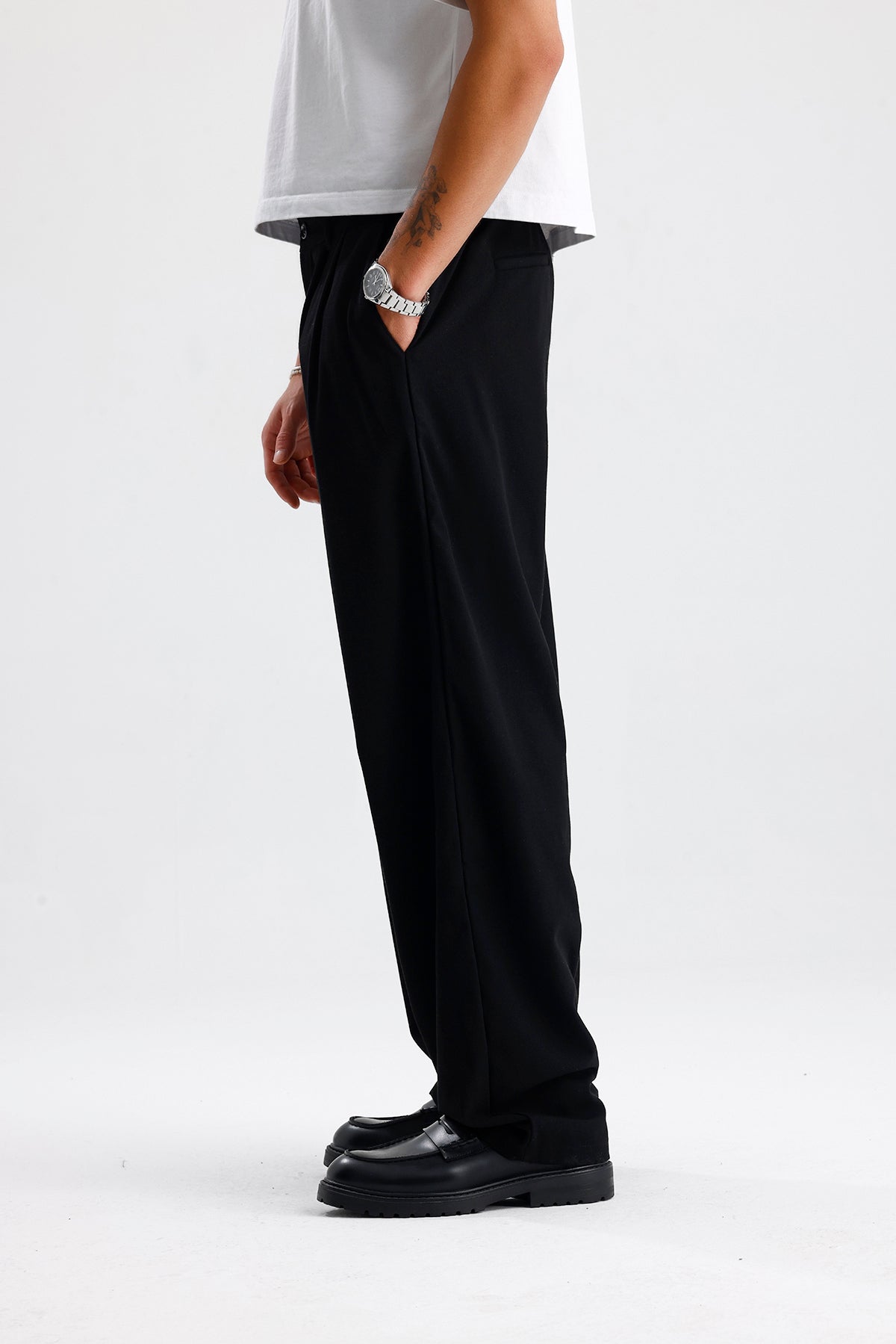 Baggy Fit Pileli Kumaş Pantolon