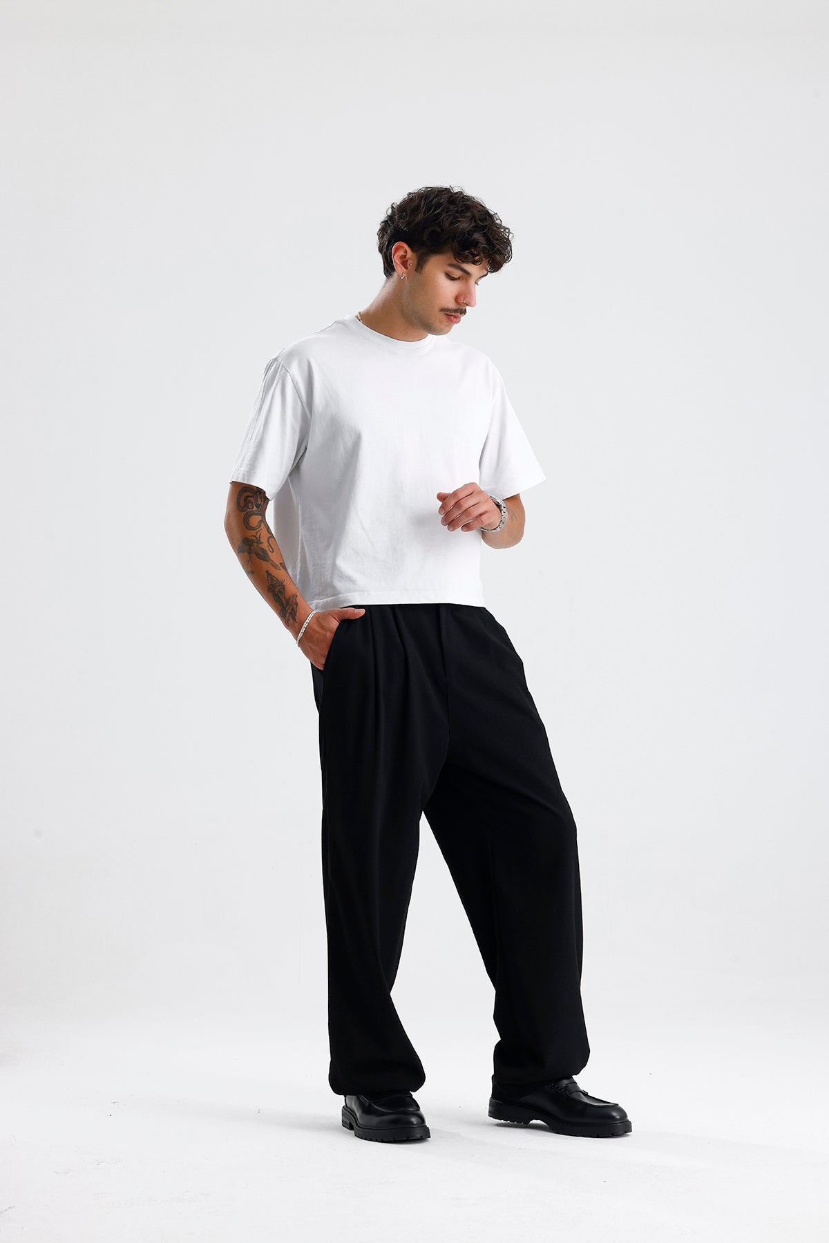 Baggy Fit Pileli Kumaş Pantolon