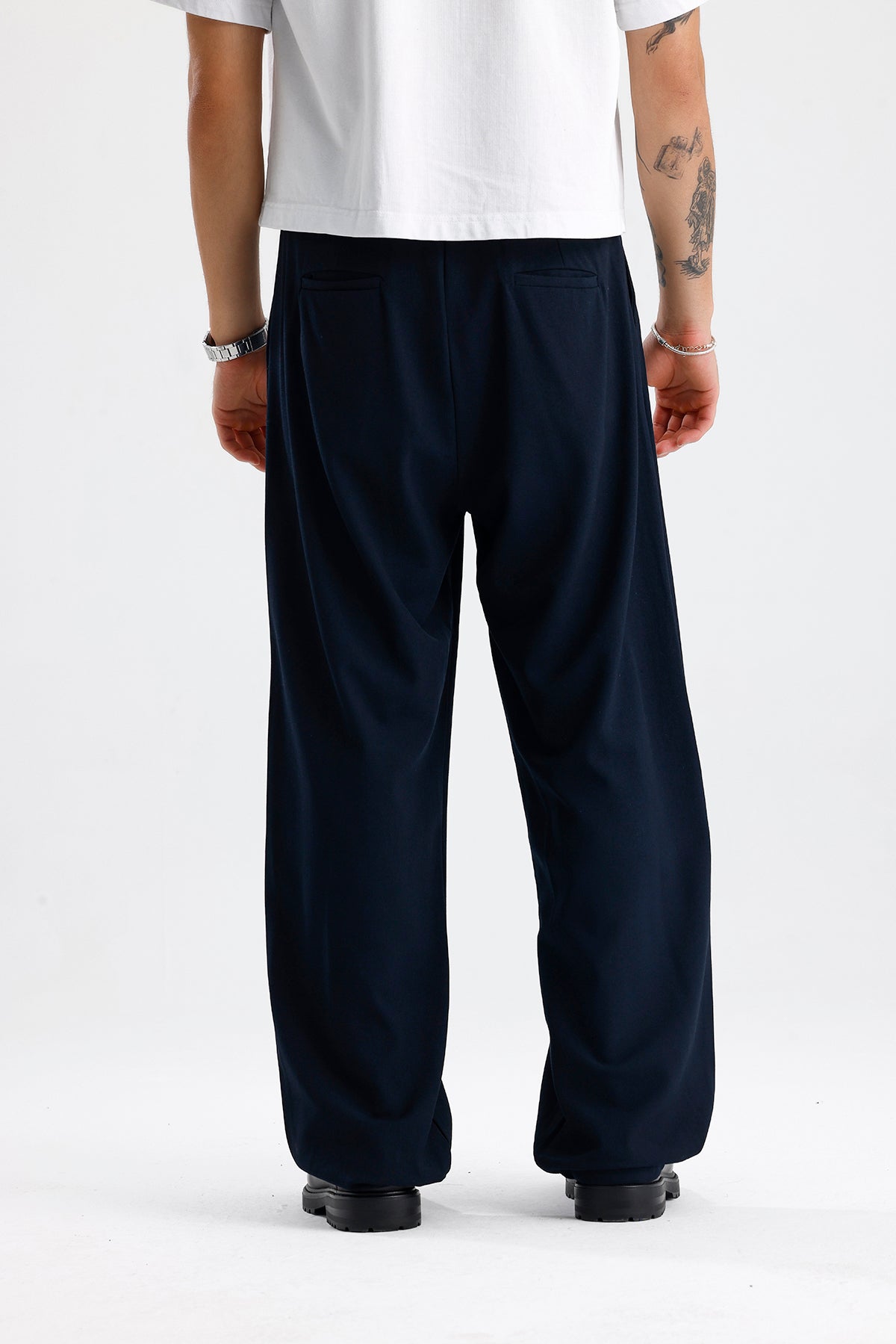 Baggy Fit Pileli Kumaş Pantolon