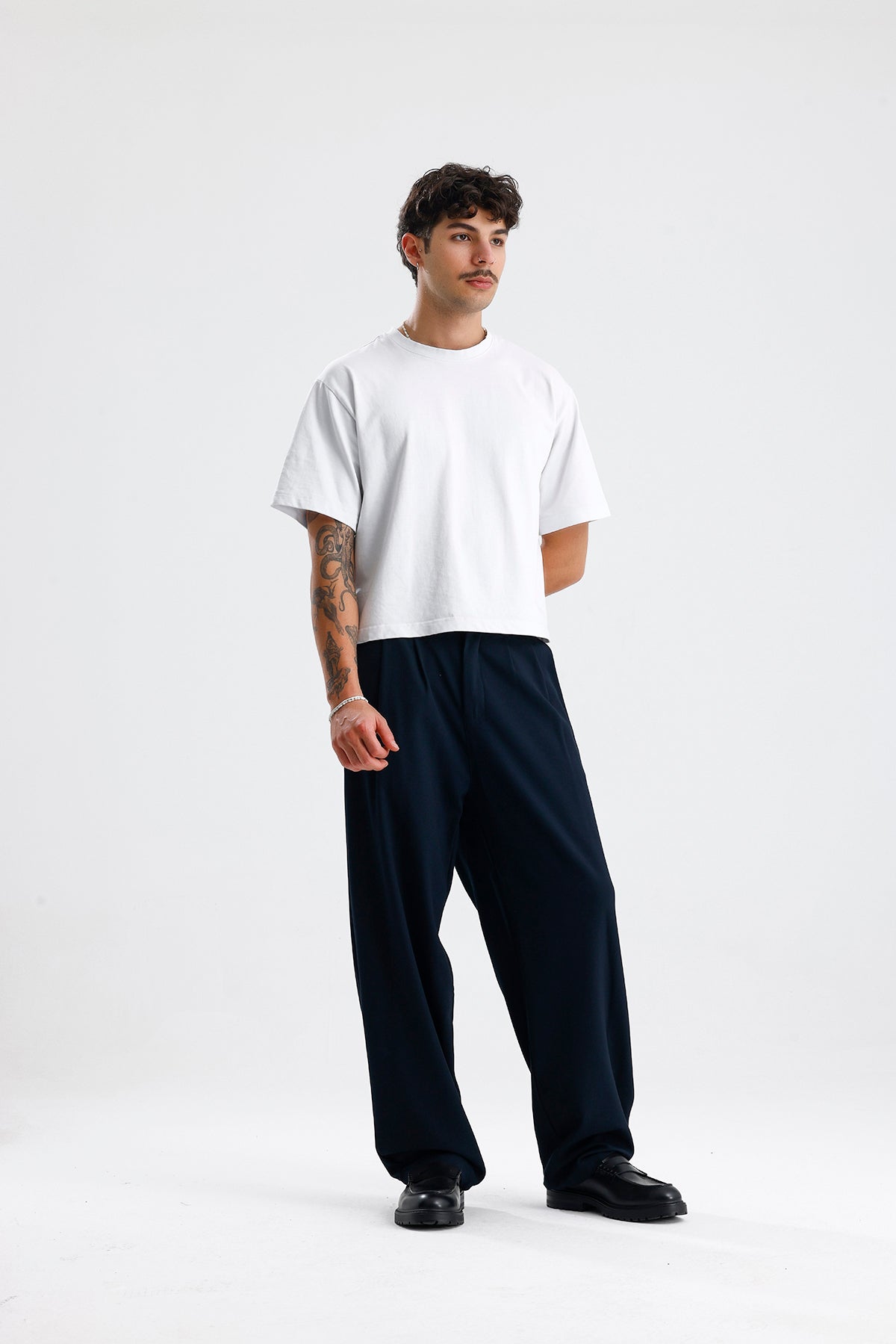 Baggy Fit Pileli Kumaş Pantolon