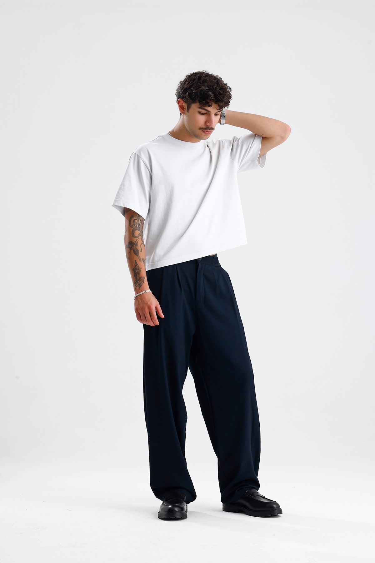 Baggy Fit Pileli Kumaş Pantolon