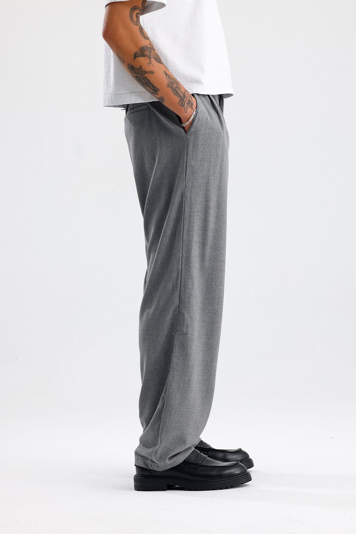 Baggy Fit Pileli Kumaş Pantolon