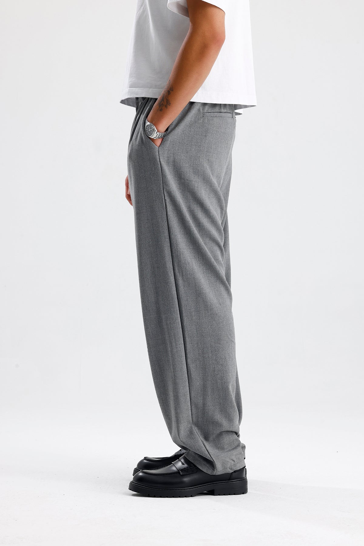 Baggy Fit Pileli Kumaş Pantolon