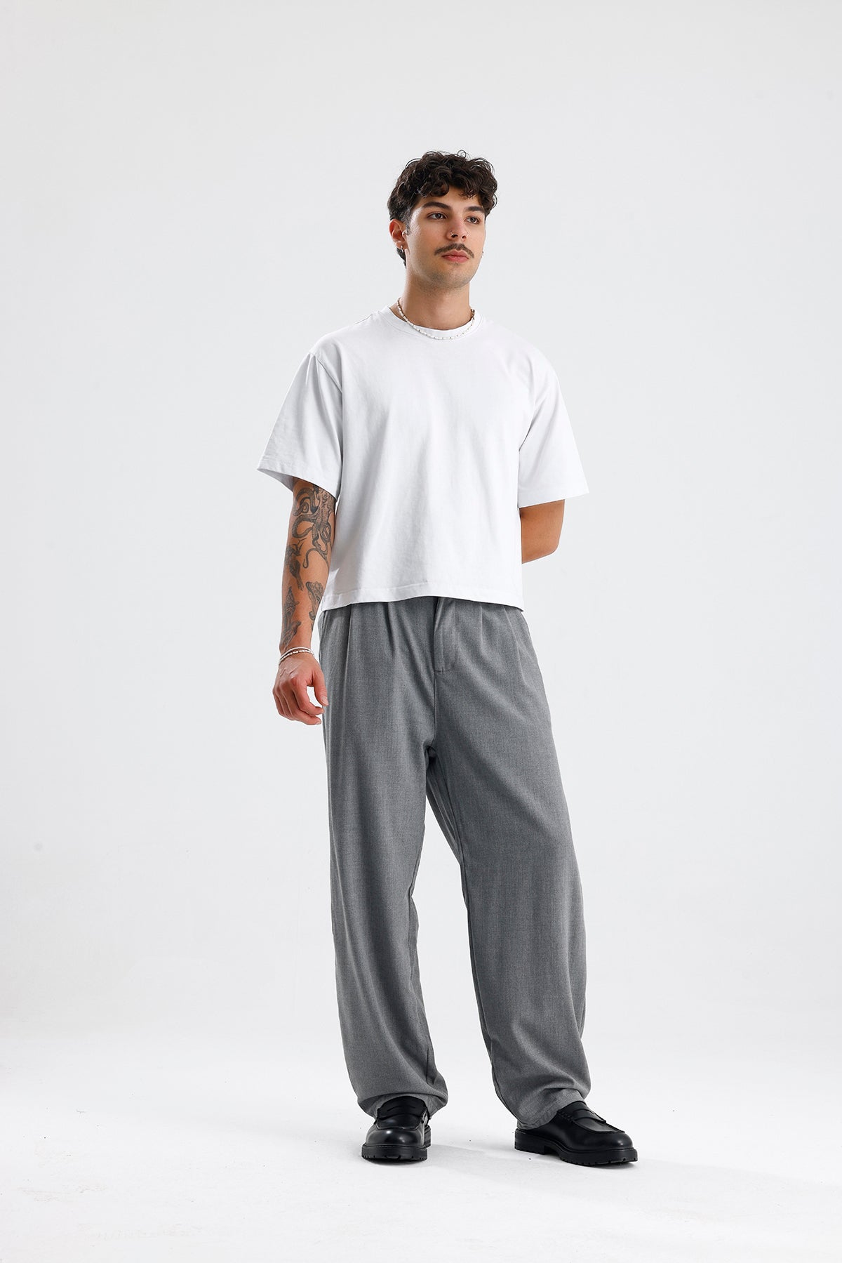 Baggy Fit Pileli Kumaş Pantolon