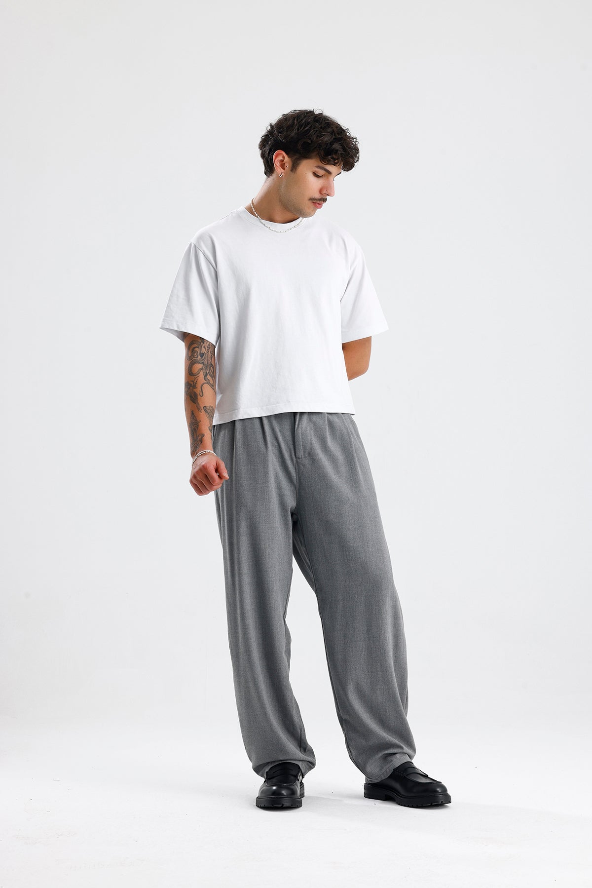 Baggy Fit Pileli Kumaş Pantolon