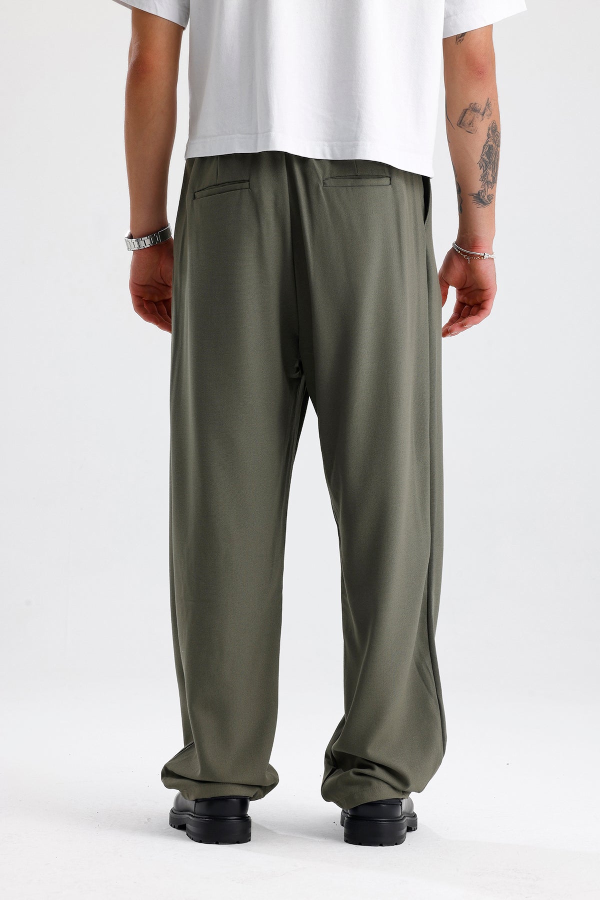 Baggy Fit Pileli Kumaş Pantolon