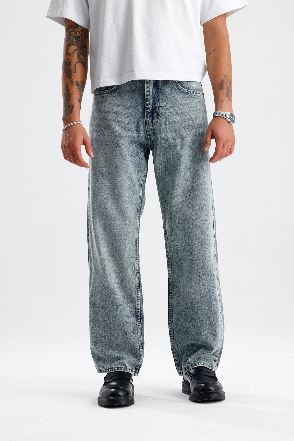 Relaxed Fit Kar Yıkama Kot Pantolon