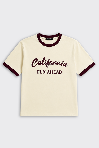 California Contrast Rib Oversize Tişört