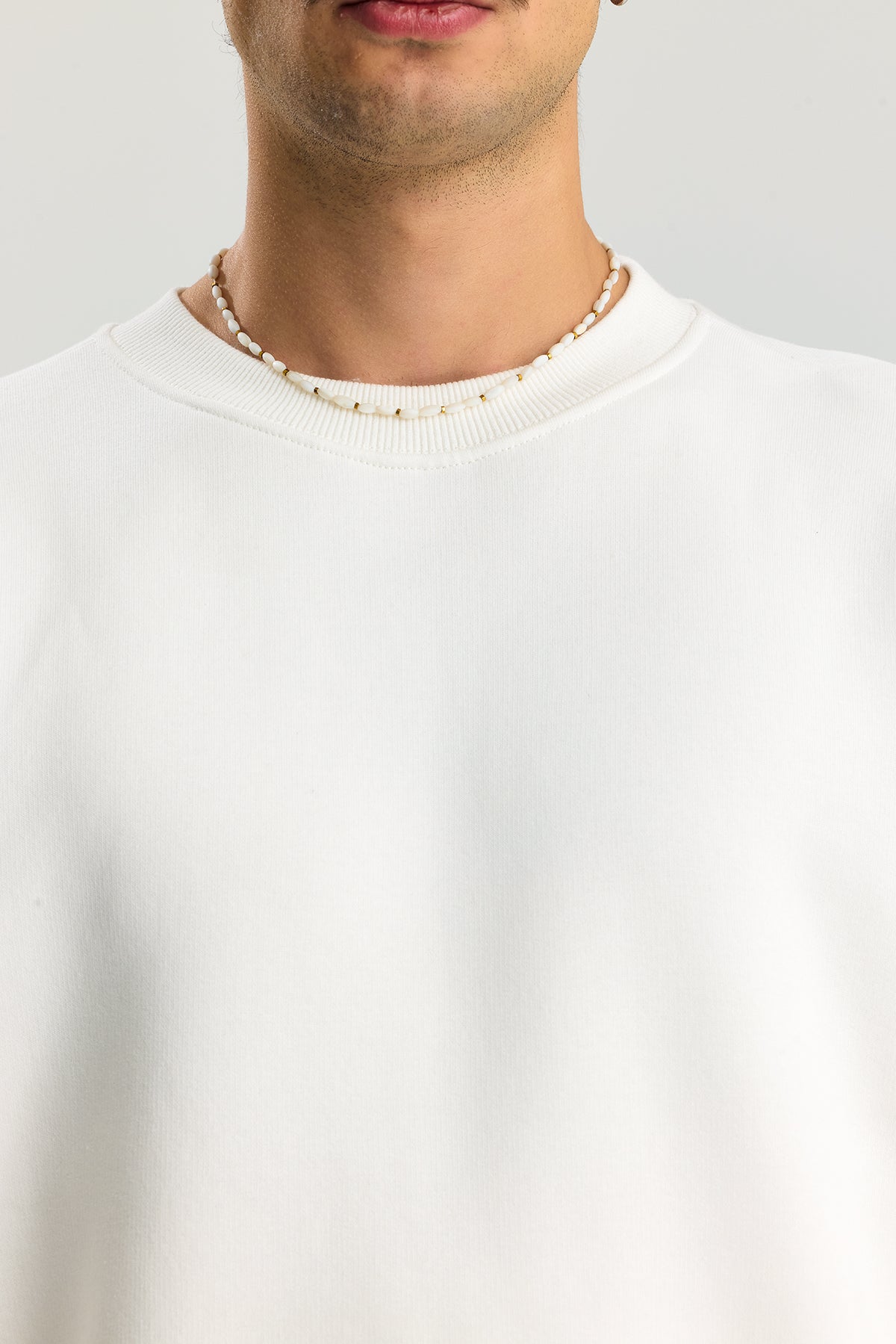 Basic Bisiklet Yaka Oversize Sweatshirt