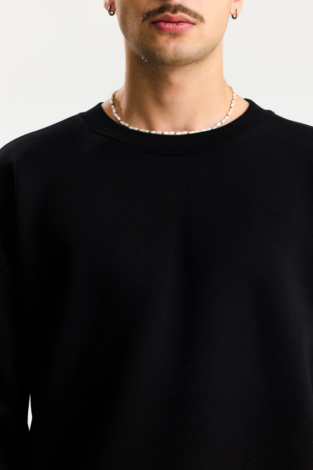 Basic Bisiklet Yaka Oversize Sweatshirt