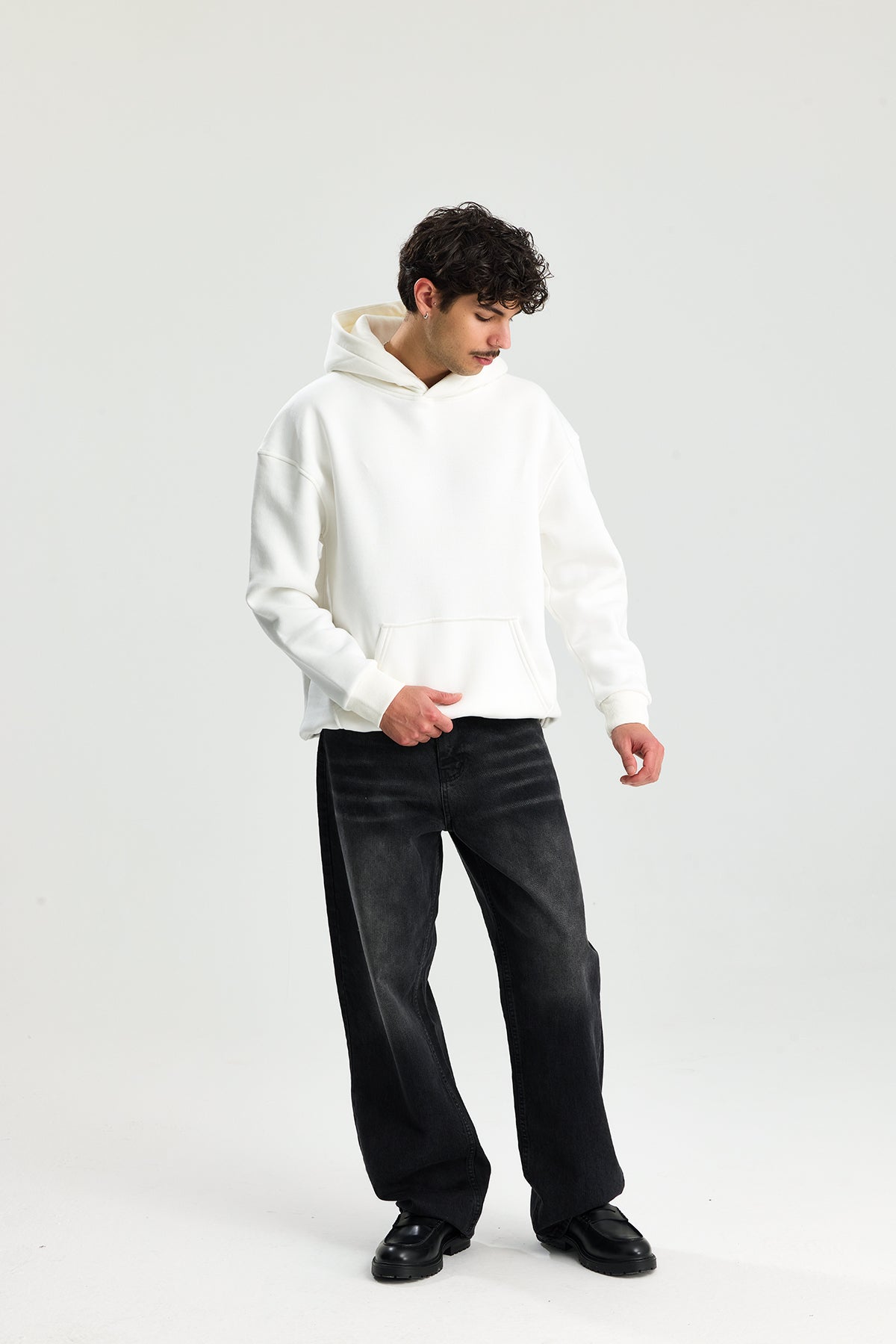 Basic Kapüşonlu Oversize Sweatshirt