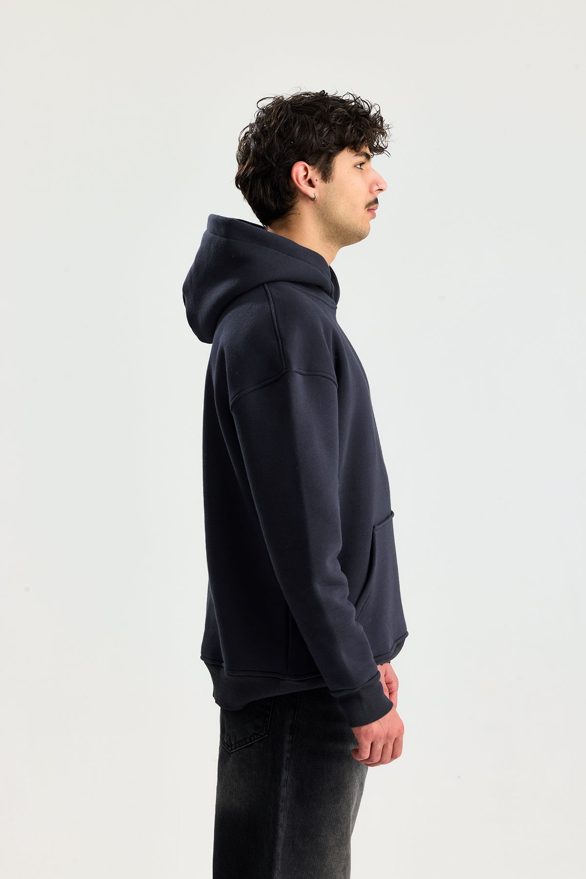 Basic Kapüşonlu Oversize Sweatshirt