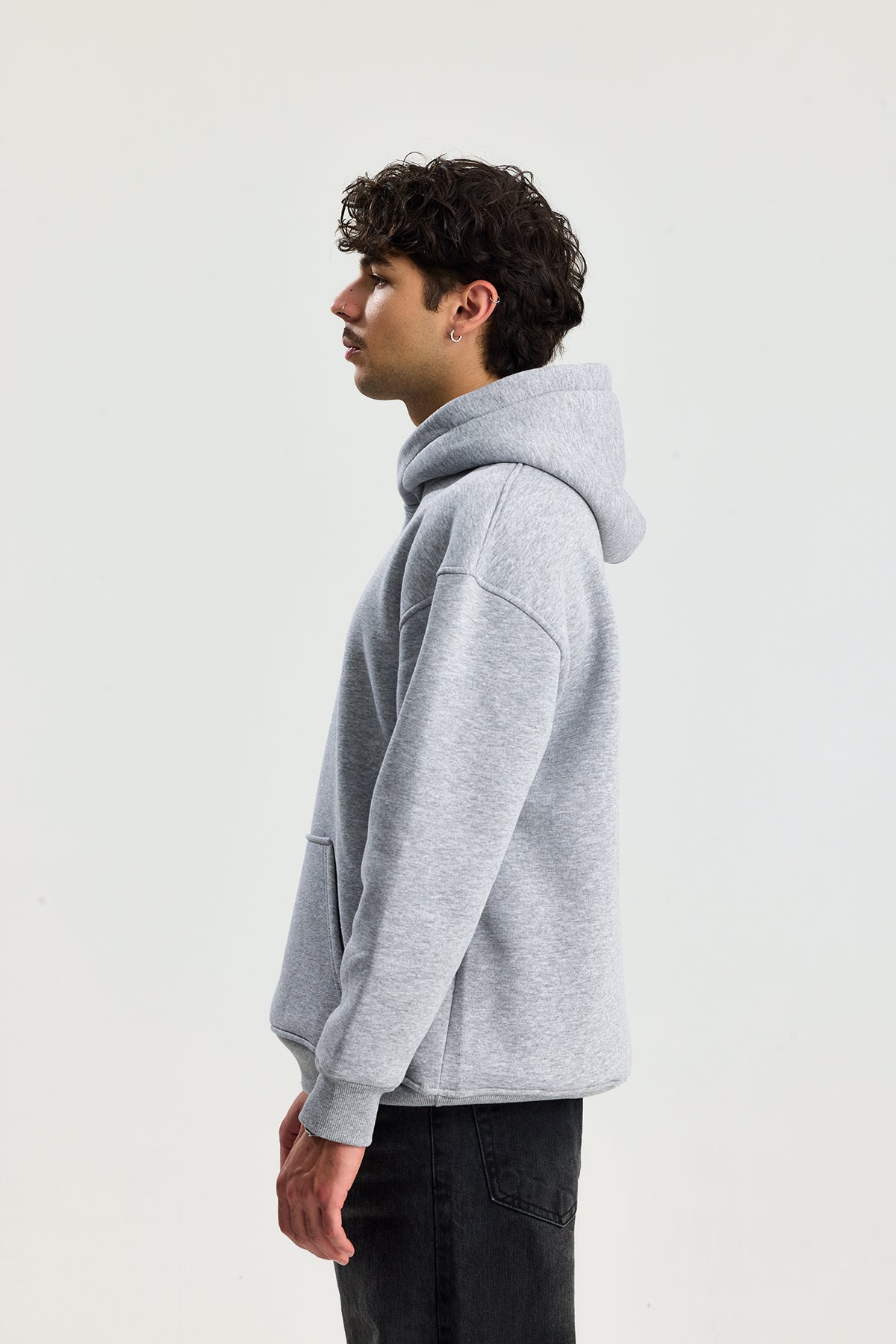 Basic Kapüşonlu Oversize Sweatshirt