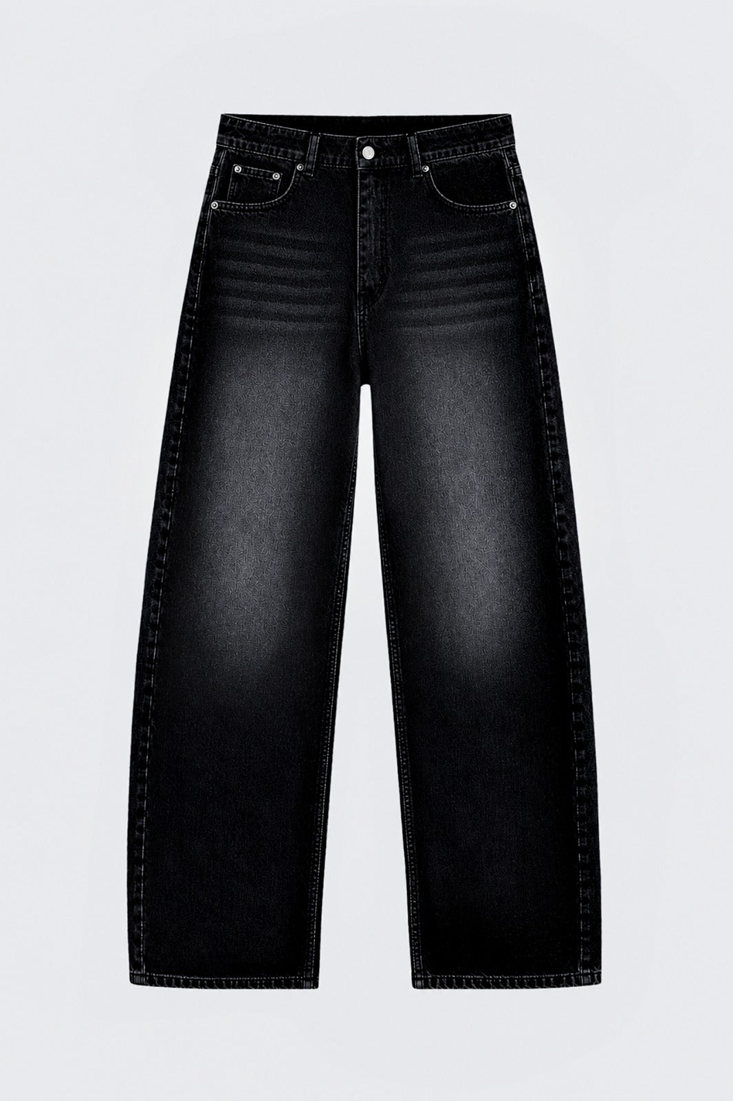ATE Premium Yıkamalı Siyah Baggy Kot Pantolon