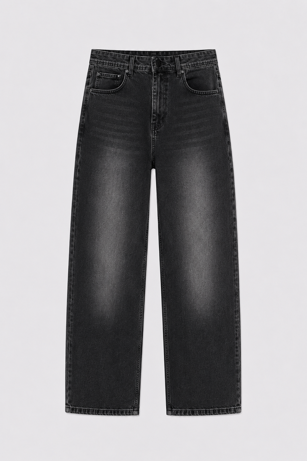 Relaxed Fit Gri Yıkama Detay Kot Pantolon