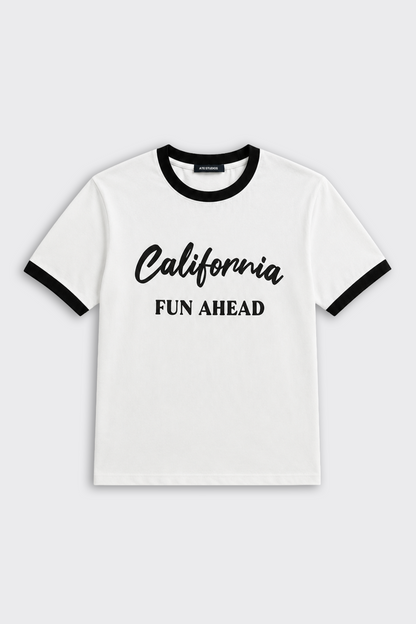 California Contrast Rib Oversize Tişört